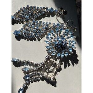 Rhinestone Brooch With 2 Pair Of Matching Earrings